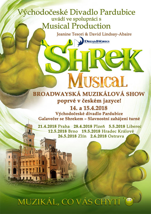 Plakát muzikálu Shrek